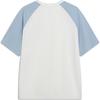 Li Ning Sports Fashion Series Brand Logo Loose Round Neck Pullover Short Sleeve T-Shirt Men T-Shirt Off-White Sky-Blue AHST037-1