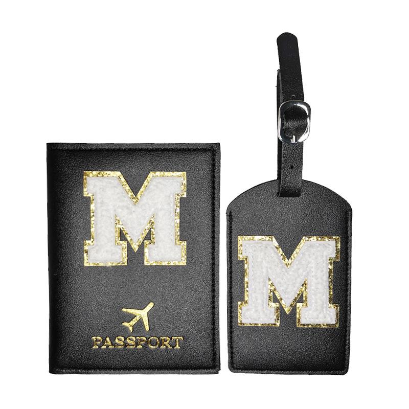 Nueva Moda Cubierta para Pasaporte con Estampado de Letras Mujeres Hombres Etiqueta de Equipaje Soporte para Pasaporte Clip para Billete de Avión Soporte para Identificación Accesorios de Viaje