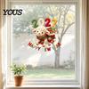 Easy Apply Static Decals Happy New Year Window Cling, 2027 Crochet Sheep Snowflake Holiday Decorative Stickers Glas Sticker, Reusable Christmas