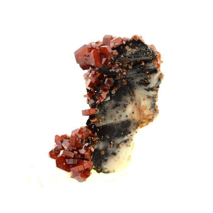 Pierres et Minéraux. Vanadinite + Baryte. 428.5 ct. Mibladen Mining District, Midelt, Maroc..