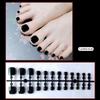 24 teile/satz DIY Schnelle Nägel Glänzend Einfarbig Zehennägel Falsche Nägel Mehrfarbige Streifen Fertig Tragen Maniküre
