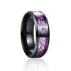 8Mm Men Black Red Stainless Steel Finger Ring Viking Dragon Blue Cubic Zirconia Inlay Finger Ring Nuptial Bridal Band Beveled Edge Comfort FitTrendy