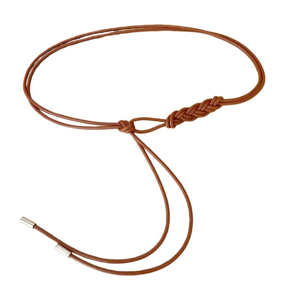 Long Length Waist Rope Belt Solid Color Body Chain Belt Rope Thin Belt  Dress Clothing Accessories