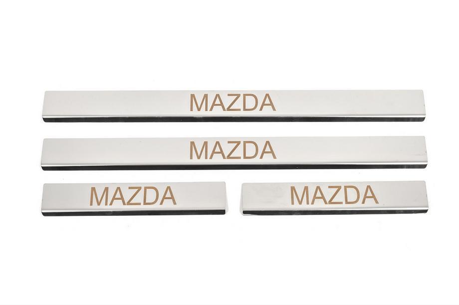

Накладка на пороги Carmos (4 шт, нерж) V-3 для Mazda 3 2003-2009 гг