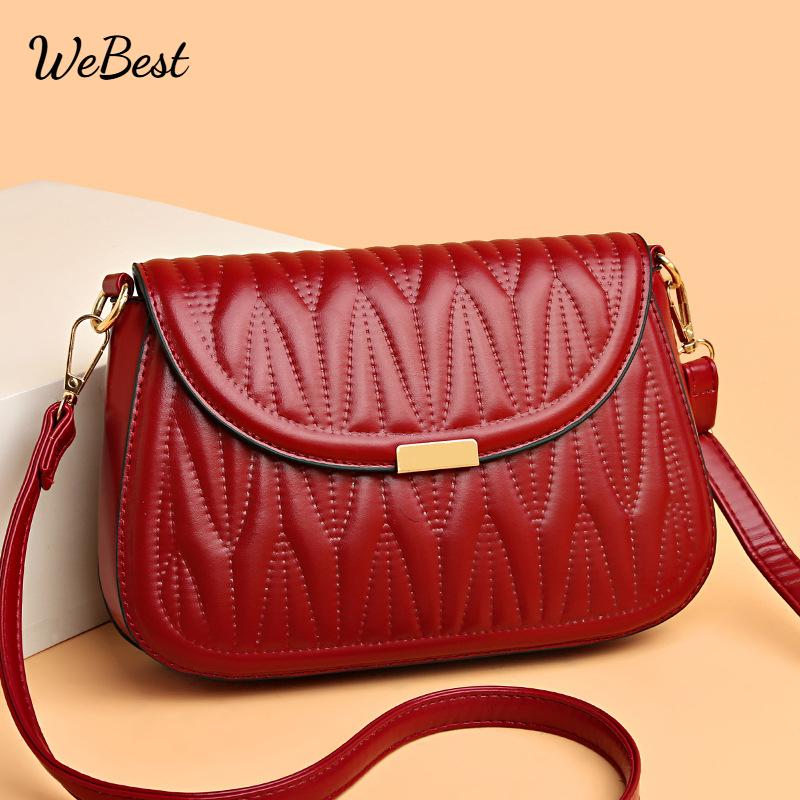 

Soft PU Leather Small Shoulder Bag with Large Capacity білий