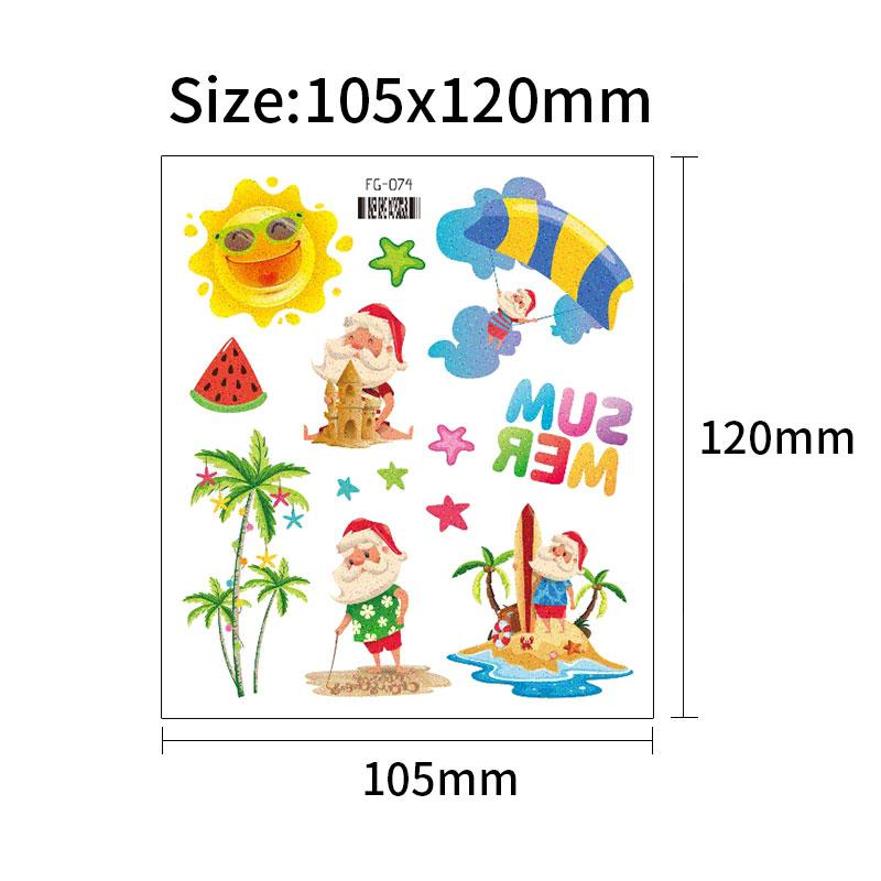 12/1 Sheets Waterproof But Removable Body Diy Art Glitter Christmas Fake Tattoo