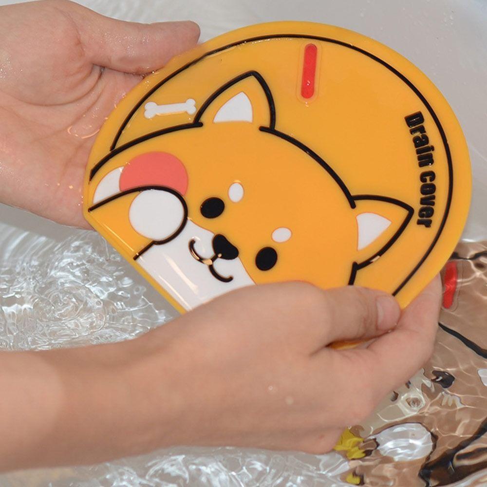 Anti-insect Sewer Floor Drain Cover Cartoon Animal Sewer Sealing Silicone Mat for Bathroom&Kitchen