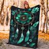 1pc Green Dream Catcher Printing Lightweight Flannel Blanket, Comfortable and Warm Blanket, for Camping Sofa Bed and Couch Office, Suitable f