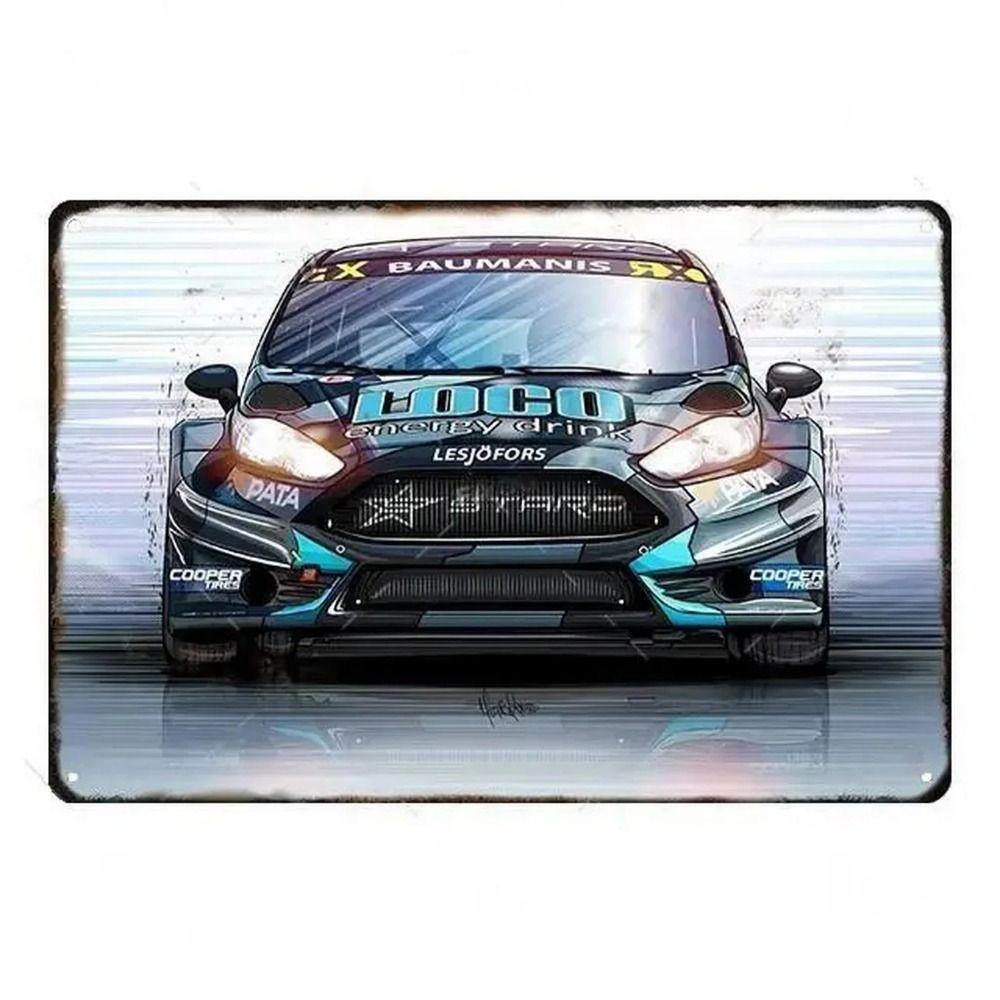 Kovová nástěnná cedule Bar v garáži, Dekorativní plaketa do interiéru auta 20x30cm