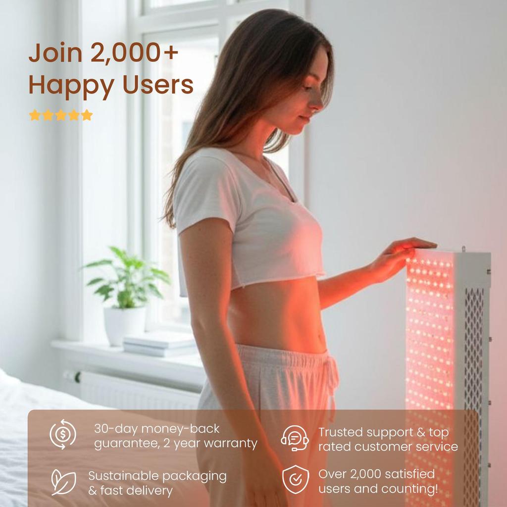 Mvolo Platinum Series 7000 – Infrared Light Therapy Panel – 7 Wavelengths – 1050W High-Power – Adjustable Brightness