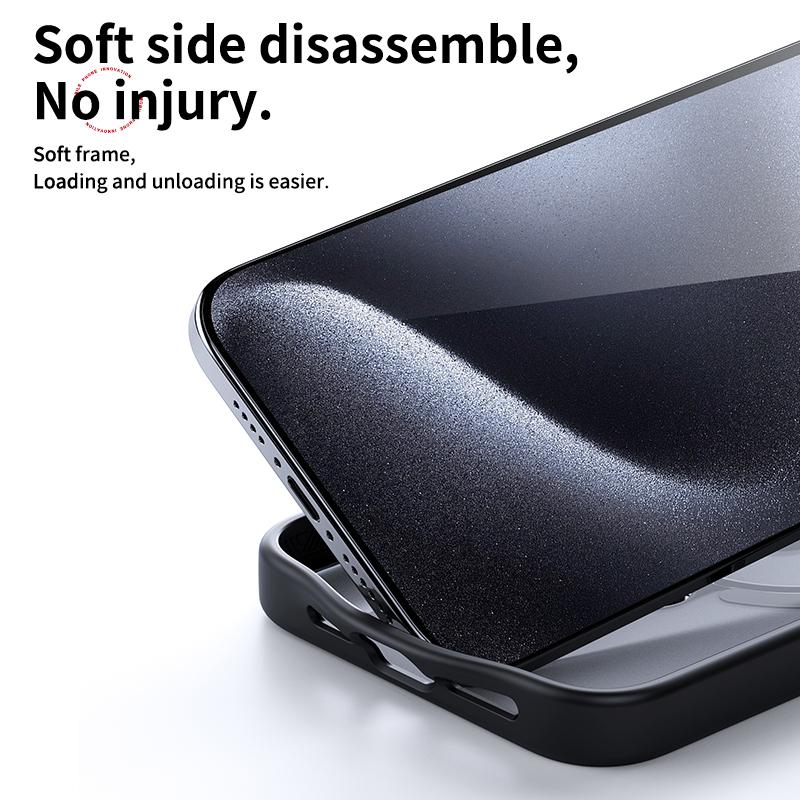 For iPhone 15 Case Dual Magnet Rings TPU+PC Phone Back Cover Kickstand Shell Compatible with MagSafe