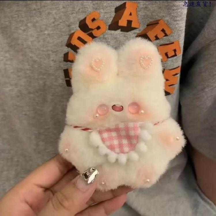 Handmade Rabbit Keychain Plush Squeaking Function Keys Chain for Bag Schoolbag