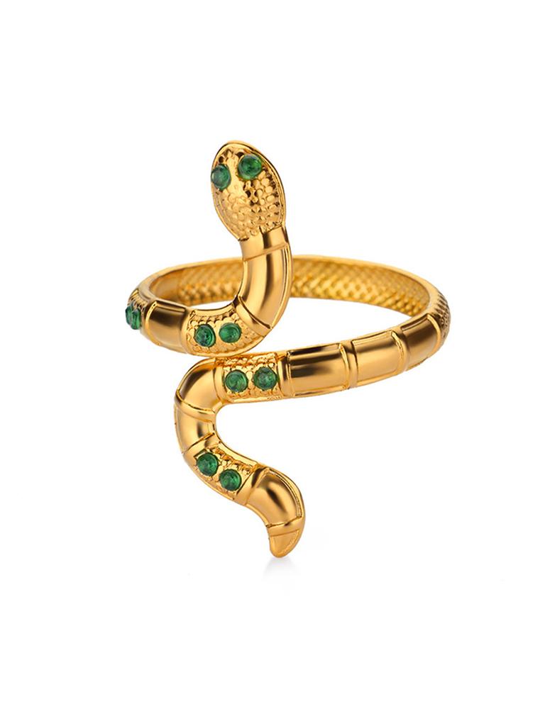 316L Gold Plated Stainless Steel Snake Rings For Women Men Open Adjustable Ring Vintage Gothic Aesthetic Jewelry anillos mujer