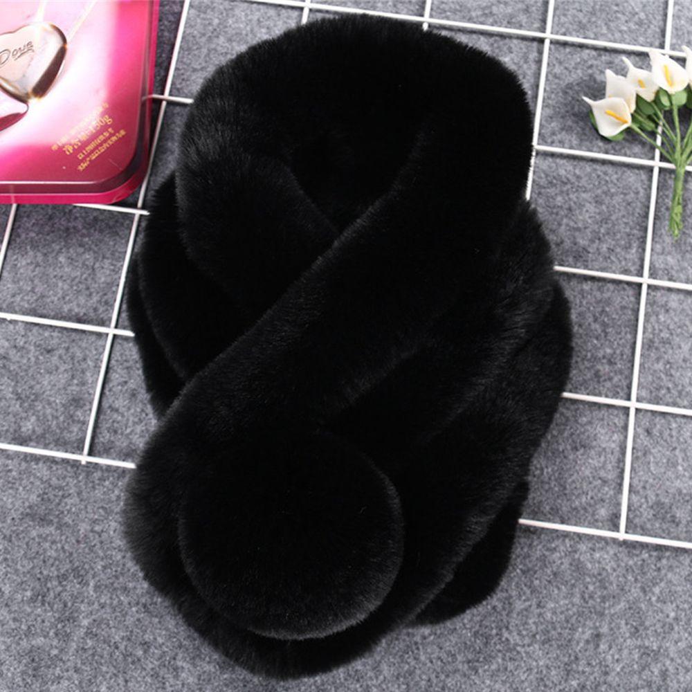 Bonbonfarbe Winddicht Bequem Verdicken Warm Schal Kunstpelz Schal Mantelkragen Plüschschals