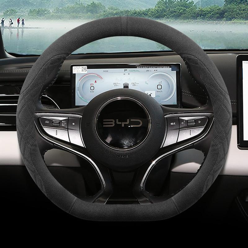 Breathable Car Steering Wheel Cover For BYD Seagull Dolphin Yuan PLUS Qin PLUS DM-i Qin L Song Pro DM-i Song PLUS Seal 07 Han EV