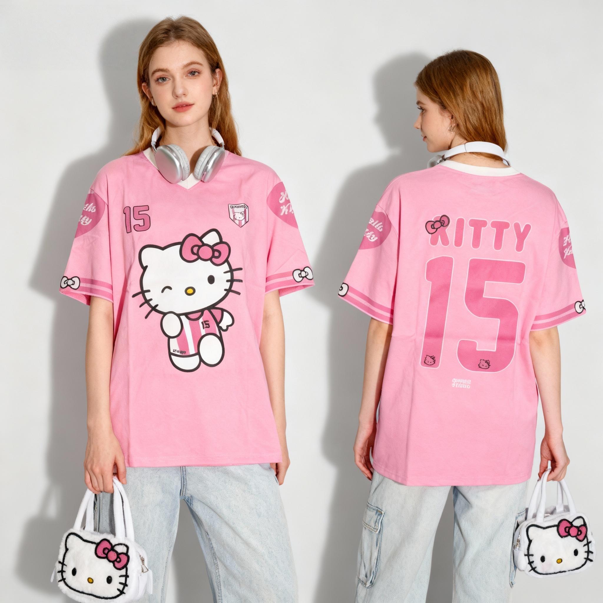 Women s Casual Sports Short-Sleeve T-Shirt, Sweet and Cool American Street Style Summer T-Shirt, Loose Top XXS