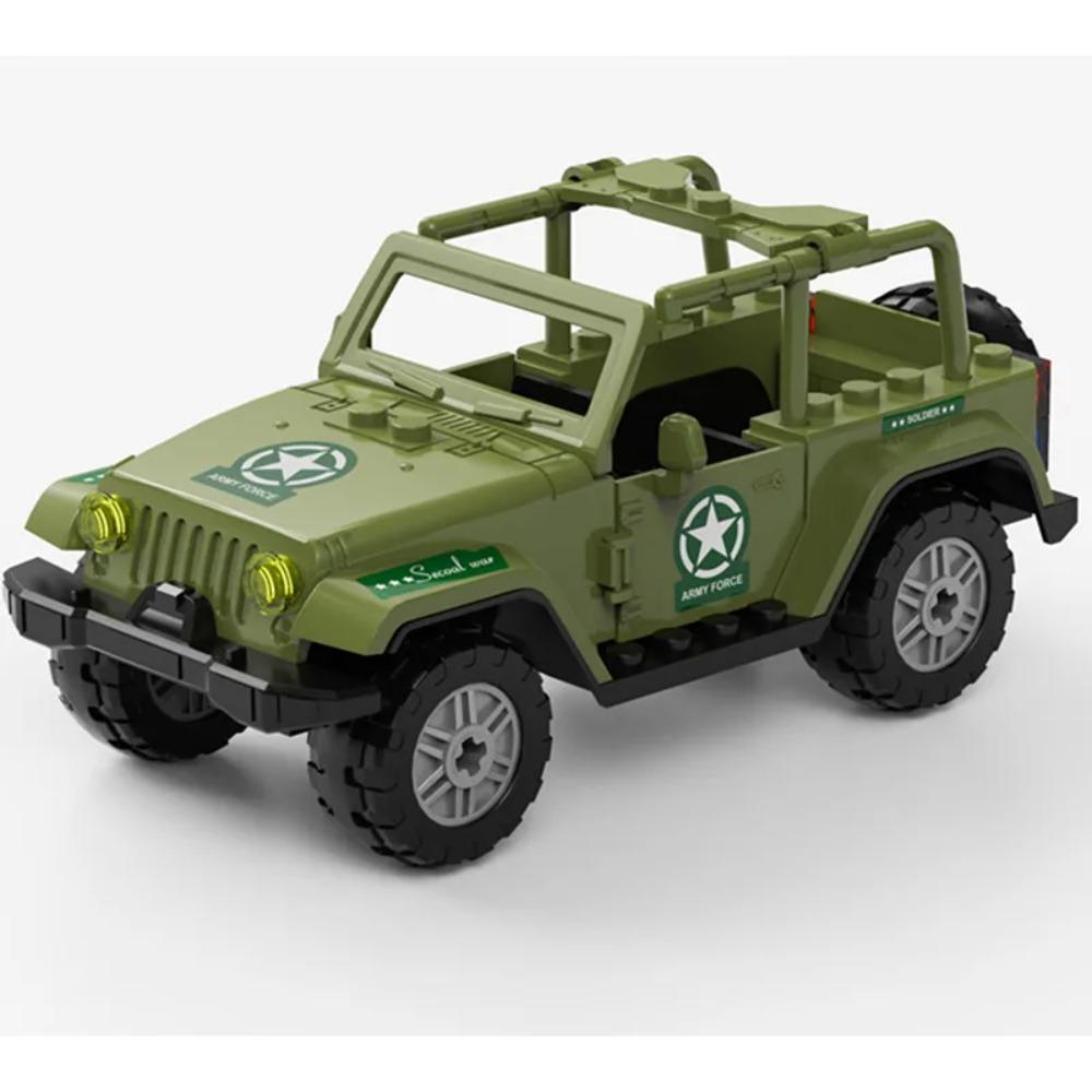 New Building Blocks Military Deformation Armored Vehicles Off-road Vehicles Hummer Jeep Military Model Boy Educational Toys Gift