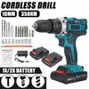 288VF Rechargeable Cordless Drill Brushless Impact Driver 350 Nm 1/2" Hammer Drill With Drill Kit+Screwdriver Power Tool 3 In 1