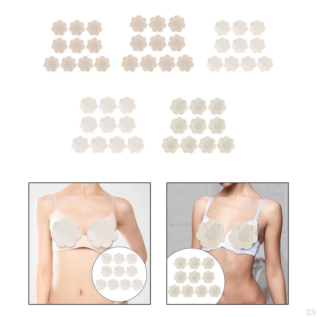 10 Pieces Nipple Cover Breast Covers Invisible Tape Pad Soft Seamless Petals