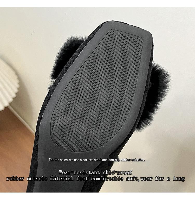 Autumn/Winter 2025 Women's Fur Velvet Stretch Chunky Heel Short Sock Boots