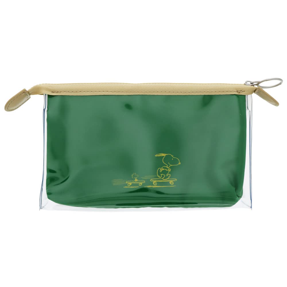 Sunstar Stationery Snoopy Clear Mitte S1424556 Pouch, Gusset, Green,