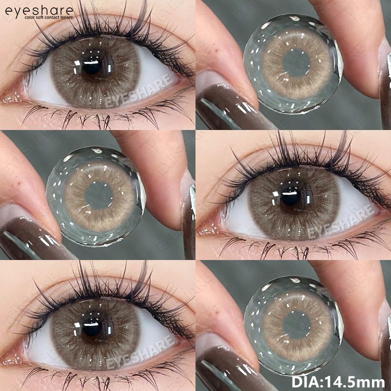 Eyeshare 1 Paar PRAG Kristall Kontaktlinsen für Augen Natürliche braune Linse Augen Make-up Kontaktlinsen Koreanische graue Linse
