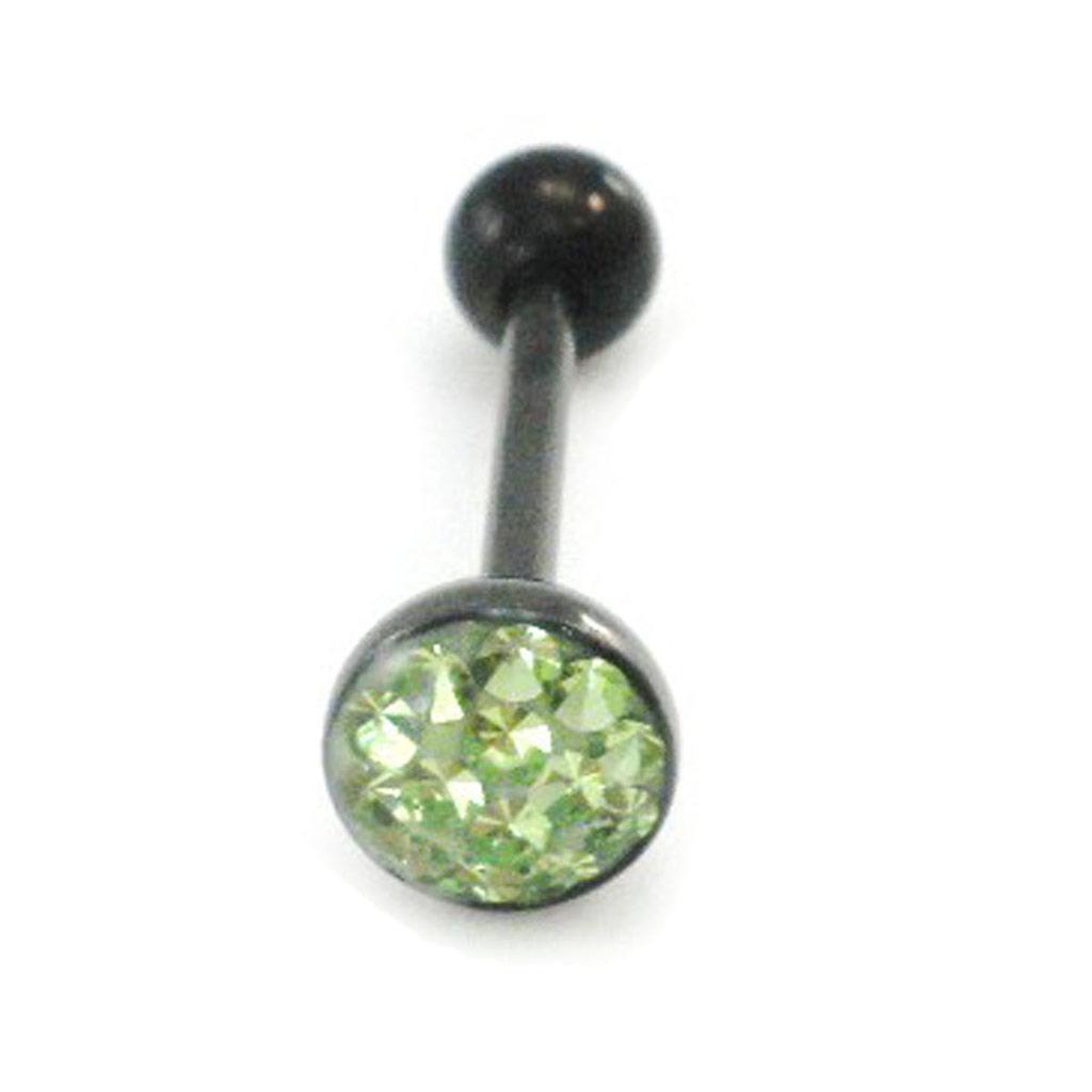Les Trésors De Lily [I9464] - Green 'Crystal' Tongue Piercing