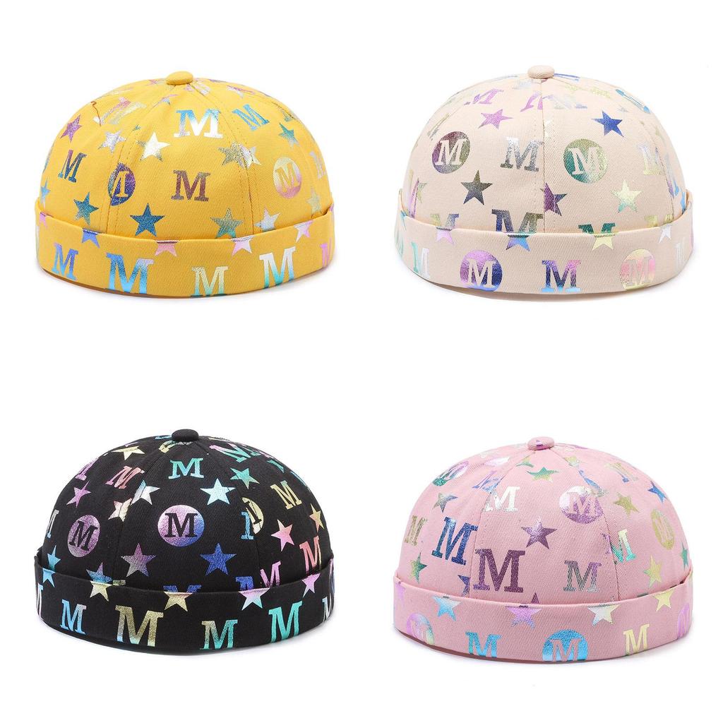 Graphics Printing Letter Bucket Hat Cotton Skullcap Breathable Fashion Cap Gift