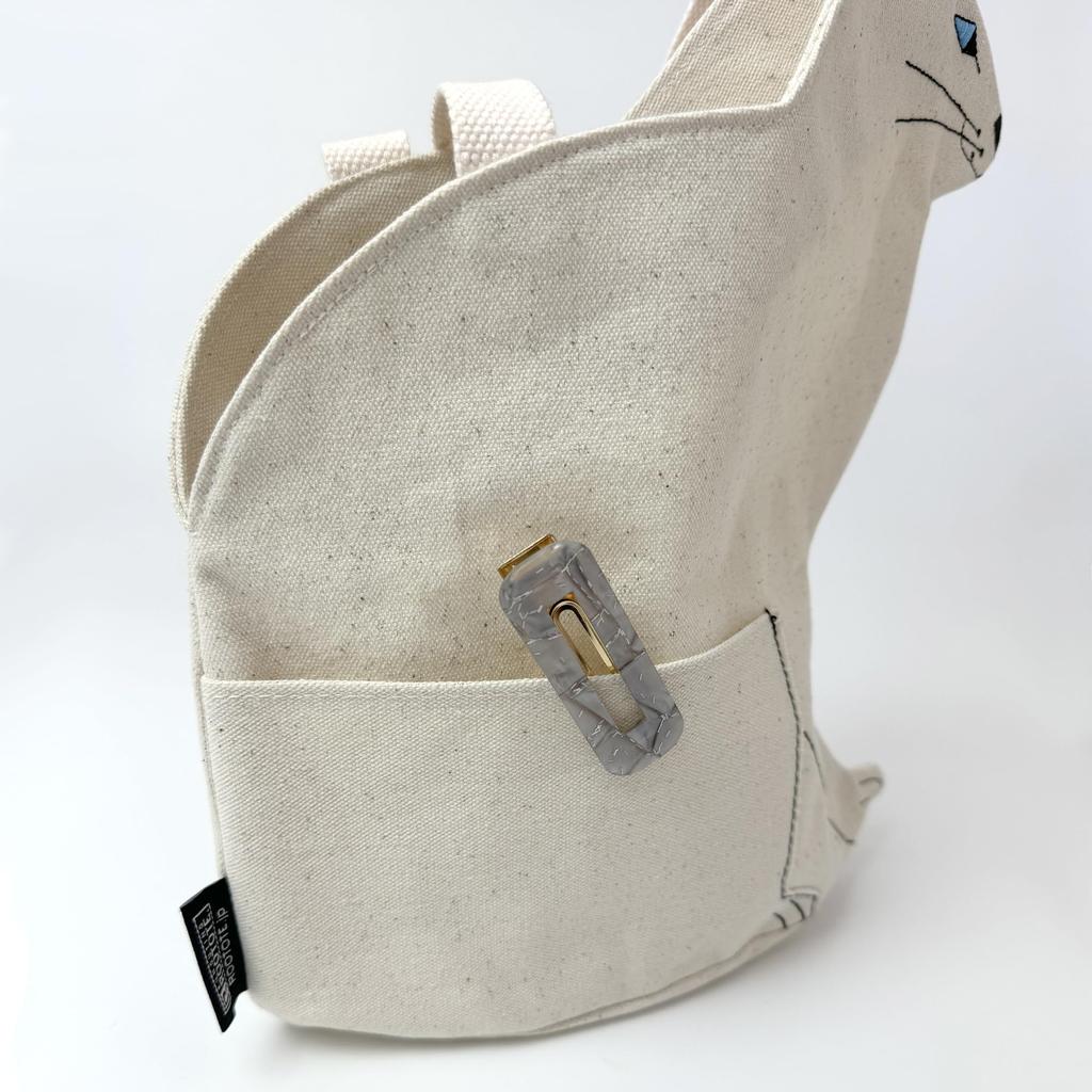 [Rootote] 1110 Cat-Shaped Small Tote Bag EU Deli Osuwari Neko-A (01 White)