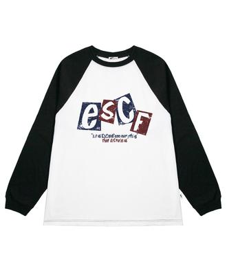 ESCAPEFROM Square Vintage Logo Print Long Sleeve Black