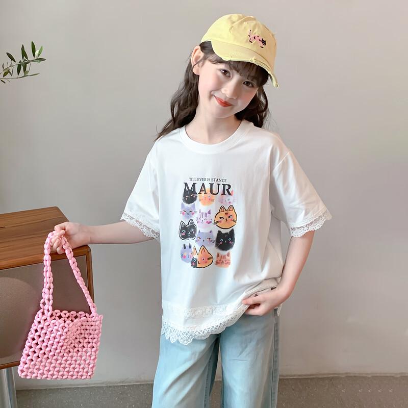 Girls' Floral Short-Sleeve Summer T-Shirt