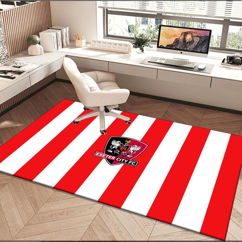 1PC Rug Exeter City Fc Crest Carpet, Chair Rug,Area Rug for Office Bedroom Living Rooms Bedroom, Doormat Decor Christmas Fan Gifts