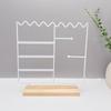 Wood Base Jewelry Display Stand with Detachable Funtion Earring Organizer for Tabletop Storage Home Shop Decoration