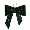 Velvet Christmas Tree Ornaments Rhinestones Heart Bow Shape Hanging Decor for Xmas Tree Window