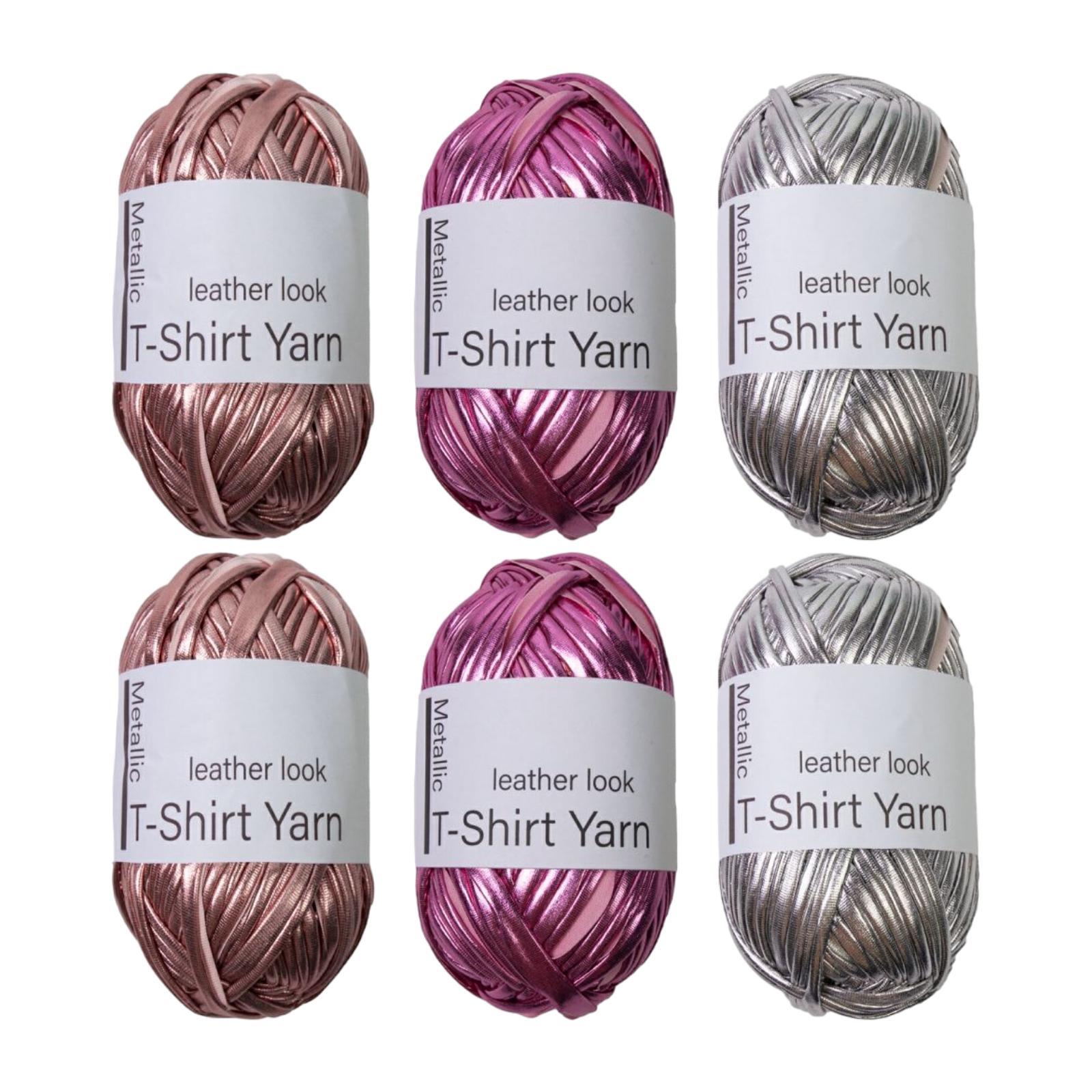 Metallic T-shirt Yarn Hand Knit Yarn Easy Carrying Soft Sewing Accessories