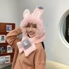 Rabbit Ears Warm Ears Furry Two-piece Set Thickened Plush Cute Hat Female Cycling Winter Hat