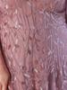Plus Size Embroidered Sequin Evening Gown with Ruffle Sleeves and Fishtail Skirt