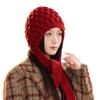 Hat for Women In Autumn and Winter Retro Rough Twill Handmade Knitted Hat Outdoor Cold Warm Hat Versatile Casual Pullover Hat Korean