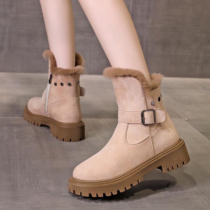 Sněhule dámské zimní nové sametové dámské boty teplé zateplené bavlněné boty krátké boty dámské