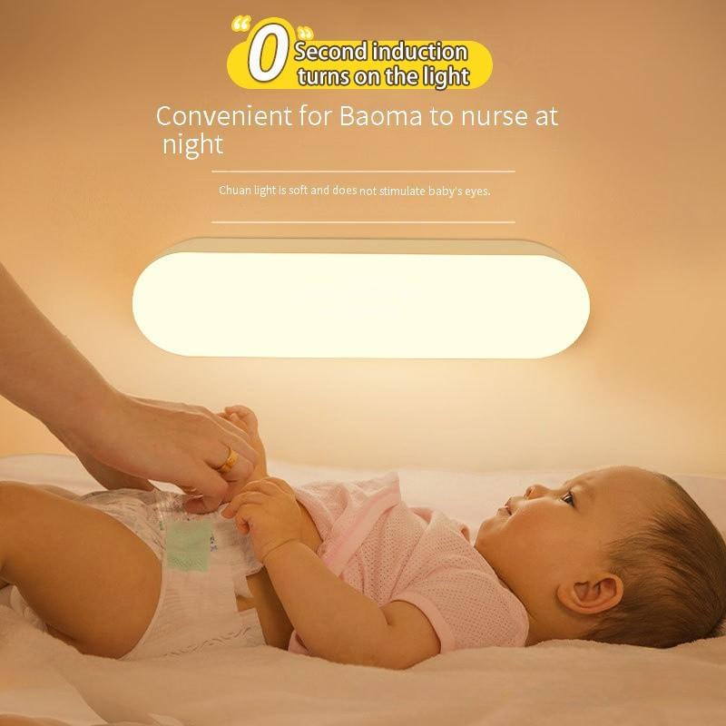 LED Induktionsleuchte Bewegungssensor Schrankleuchte Kabellose LED Nachtlichter USB Wiederaufladbare Treppenleuchte Babypflege Schlafzimmerlicht