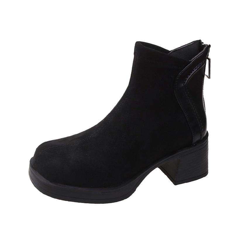 Большого размера новая весенне-осенняя одинарная обувь женская модная британская обувь с внутренней платформой для увеличения роста женская универсальная повседневная женская обувь 35 чёрный 4574₽