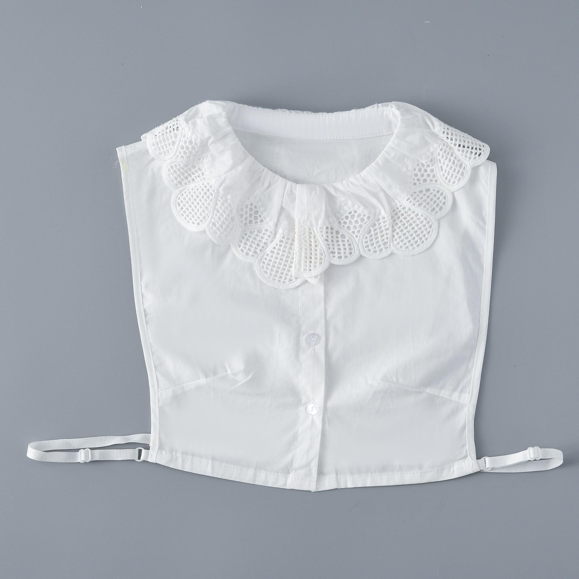 

Женщины Завязка спереди Белая вышивка Ложный воротник Шали Повседневное платье-свитер Съемный воротник Кружево Половина рубашки Накидки на плечи