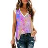 Canotta Larga Estiva 2023 Donna Stampa Scollo a V Senza Maniche Pizzo Camicia Donna Elegante Bluse Per Donna Abbigliamento Femminile 25708