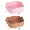 21CM Silicone Air Fryers Liner Basket Square Reusable AirFryers Pot Tray Heat Resistant Food Baking AirFryers Oven Accessories