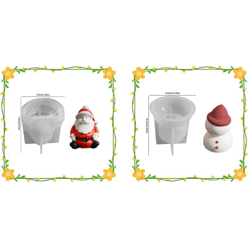 Santa/Snowman Figure Silicone Mold For Handmade Candle Soap Making Christmas Theme Candle Silicone Mould For Epoxy Resin