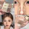 Life-Enhancing Makeup! Four-Color Contouring Palette, Highlighter and Contouring All-In-One Portable Matte Brightening Glitter Waterproof Highlighter