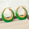 Retro Circle Glue-dropping Earrings for Women with Light Luxury High-end Fashion and Versatile Enamel Oil-dropping Earrings