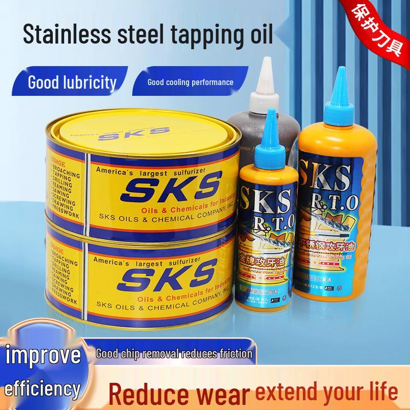 

Япония SKS Нержавеющая сталь Масло и паста для нарезания резьбы - Доступны в объемах 500 мл и 200 мл. Tapping Oil 200ML