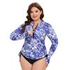 Women's Long-sleeved Sunscreen Split Large Size Women's Swimsuit Slim-fit Swimsuit
