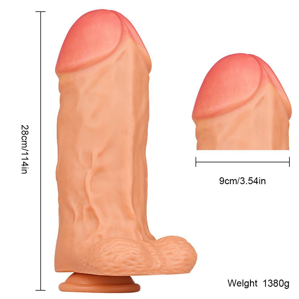Obrovské dildo Tlustý penis Dvojitý silikonový penis Pro dospělé Sexuální hračky Pro ženu Vagina Anální Masturbace Měkký Realistický Velký penis
